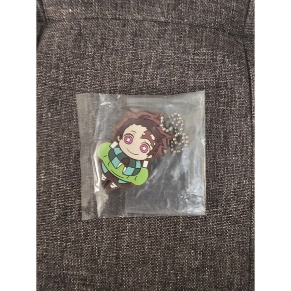🔥🌟3/$15 
Tanjiro Rubber Strap Charm Kimetsu no Yaiba Demon Slayer Keychain - Picture 1 of 2
